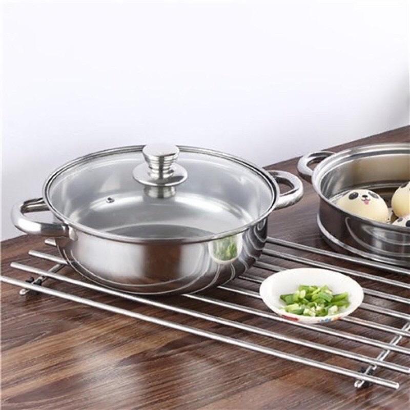 Nồi hấp Inox 2 tầng (size 28cm) sử dụng cho cả bếp từ và bếp ga