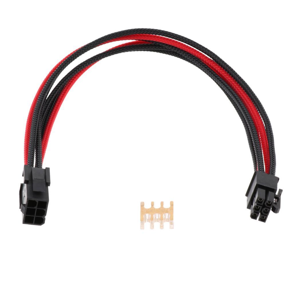 6 Pin Male to Female PCI-E Graphics Card GPU Extension Cable -30cm Black+Red