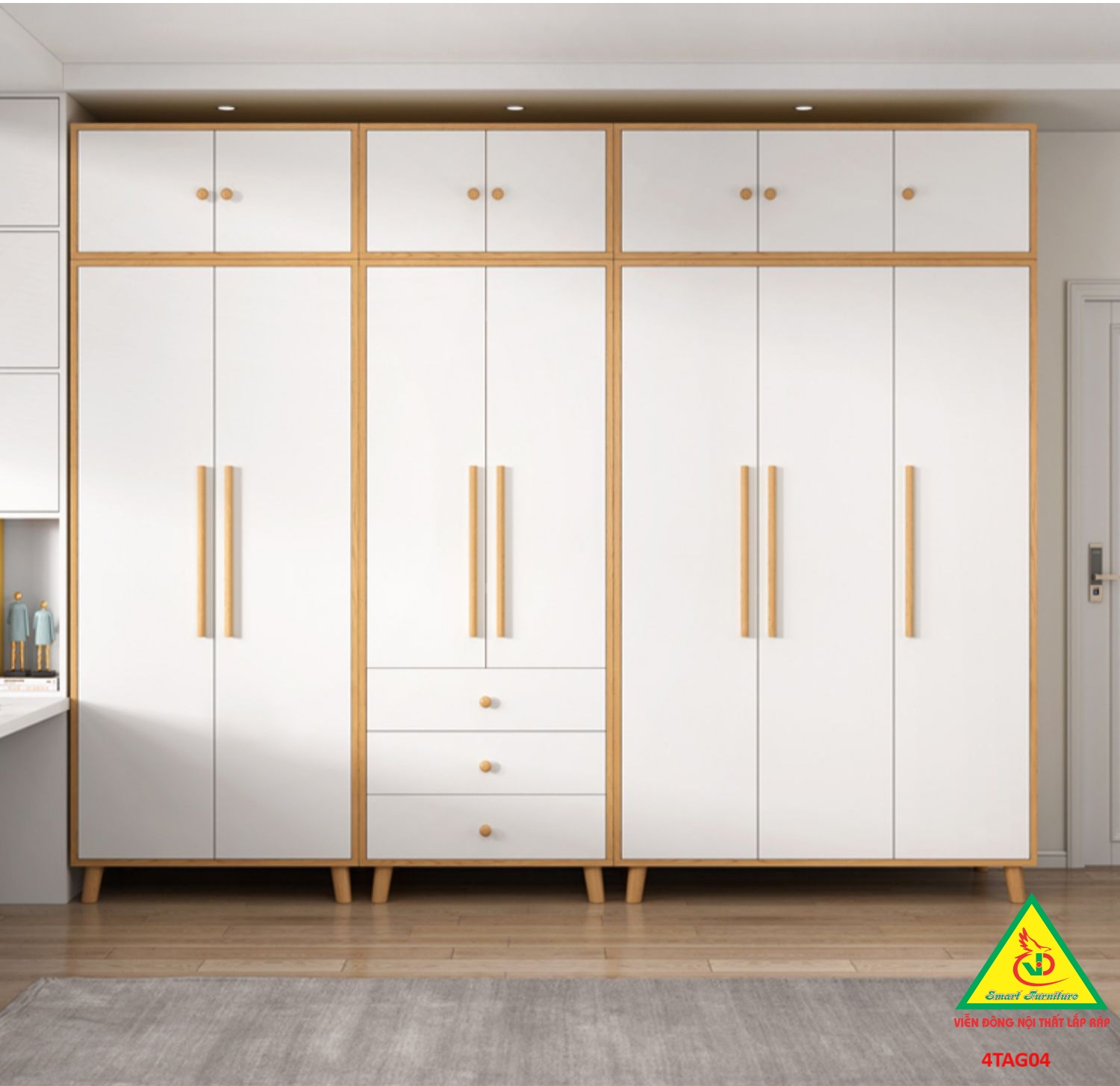 Tủ quần áo gỗ MDF 4TAG04 - Nội thất lắp ráp Viễn Đông ADV