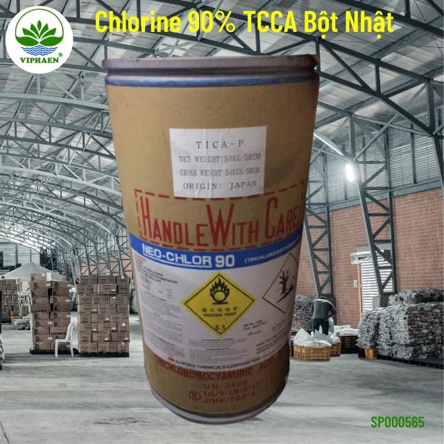 Clorine 90% TCCA Shikoku Nhật, Bột khử trùng nước hồ bơi (Thùng 50 kg)