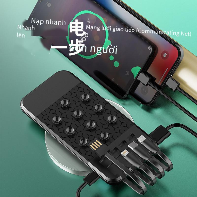 Cốc hút thuận lợi nhất đi kèm với dây sạc kho báu di động mỏng và nhẹ giá đỡ điện thoại di động dung lượng lớn sạc không dây nguồn điện di động logo tùy chỉnh
