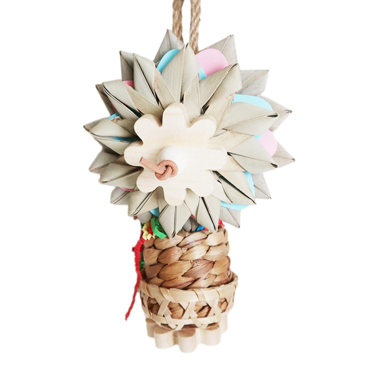 Bird Parrot Toy, Decorative Hanging Wooden Funny Parrot Cage Bite Toys Bird Chewing Toy for Cockatiel Training Parakeet Parrots Playing