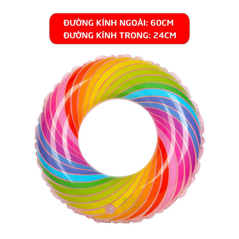 Phao bơi tròn in hoạ tiết vòng xoắn Colorful Sportslink