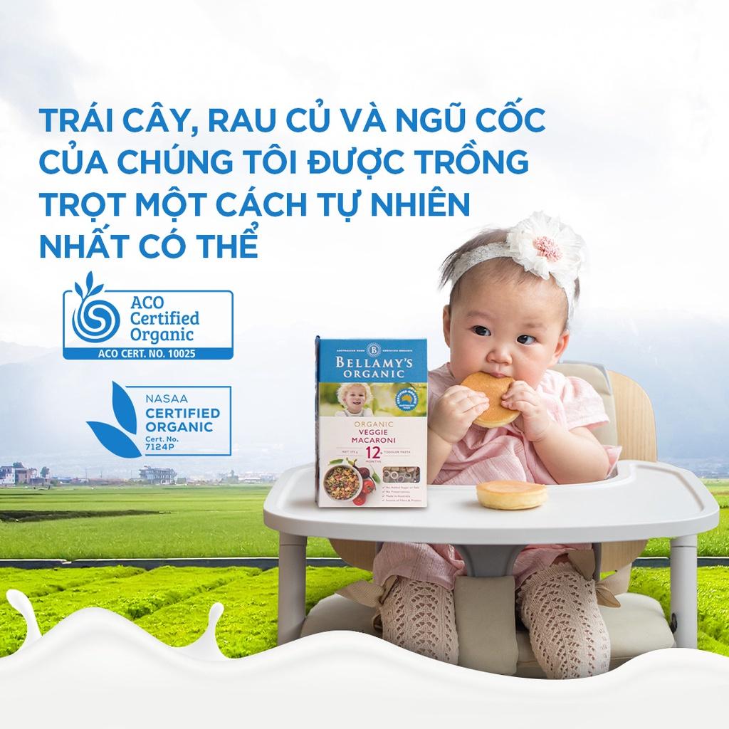 Nui Dinh Dưỡng Hữu Cơ Hình Ống Từ Lúa Mì Semolina và Rau Củ Bellamy's Organic