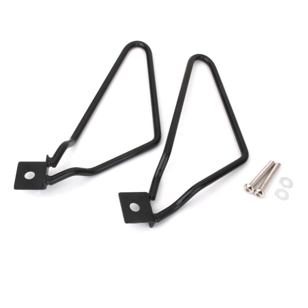 Black Saddle Bag Support Bars Mount Bracket For Harley Sportster XL Dyna
