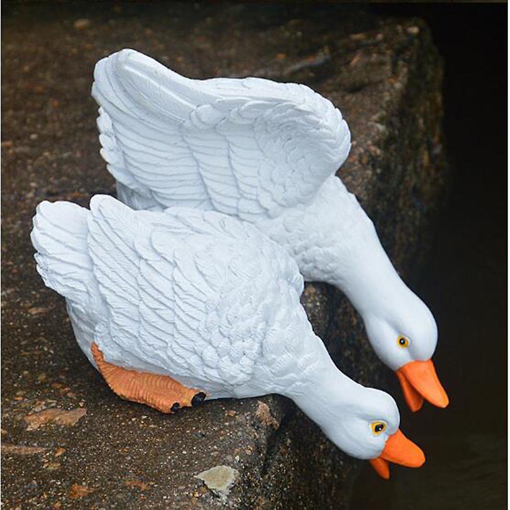 2pcs, handcraft sống động động vật rsein tượng trang trí sân vườn điêu khắc, vịt