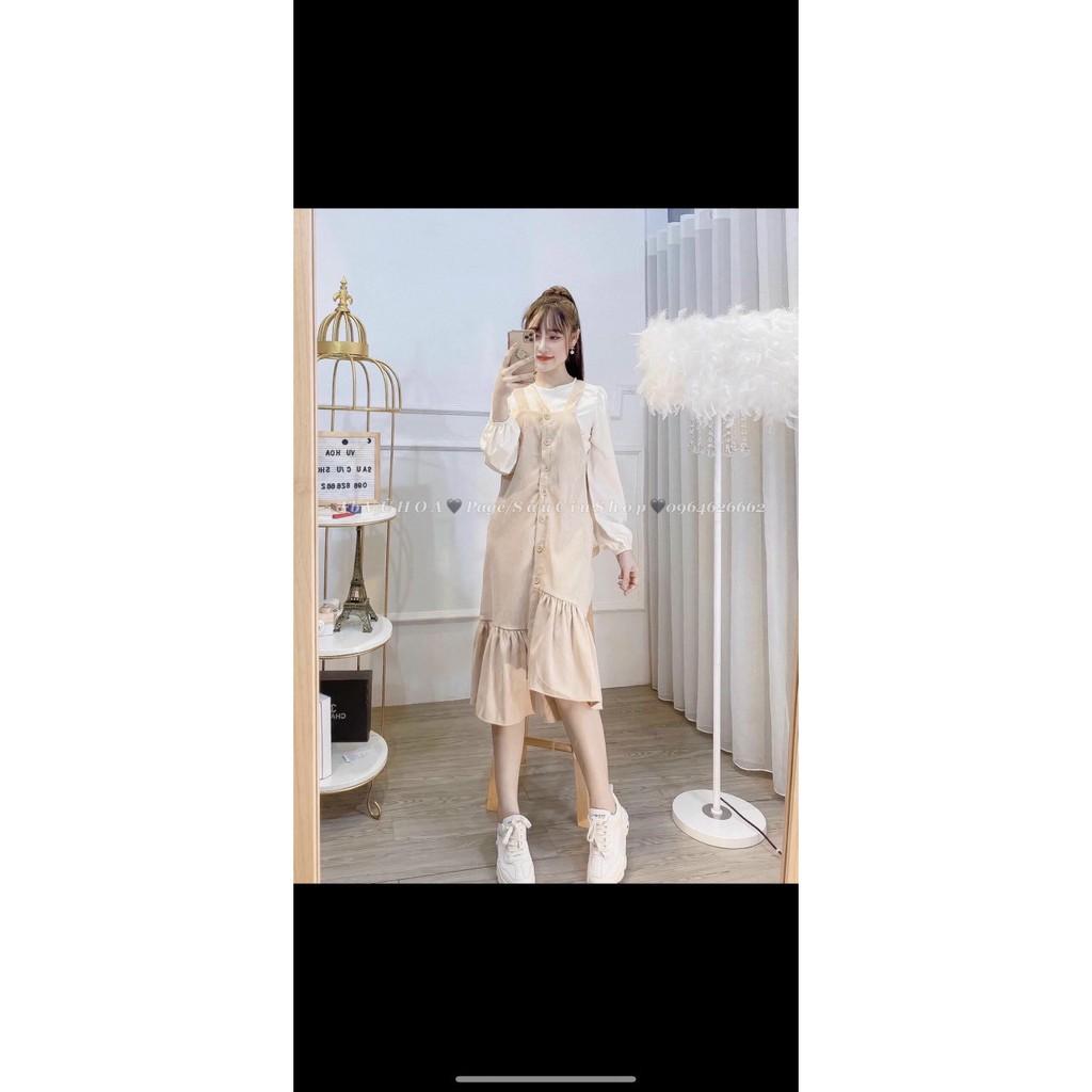 Váy bầu thời trang thiết kế xét cặp hàng dày mùa đôngfreesize 45 đến 70kg