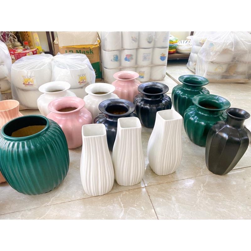 Lọ Hoa Bát Tràng Màu Trắng Cực Đẹp