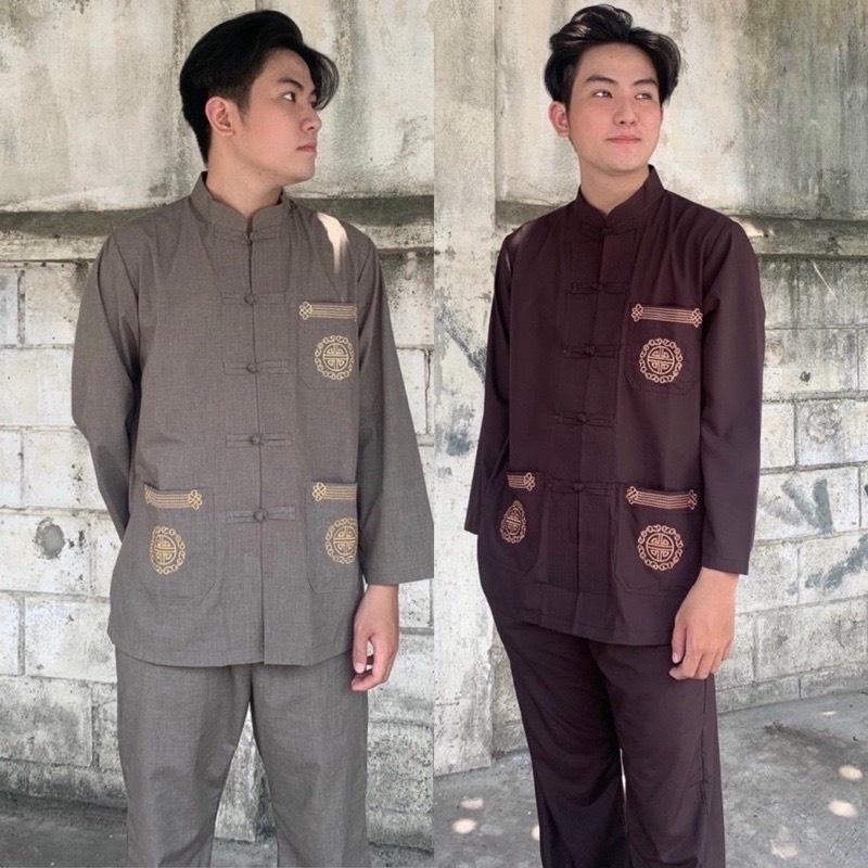 ĐỒ LAM ĐI CHÙA  Lãnh Tụ Thêu Túi Tay Dài