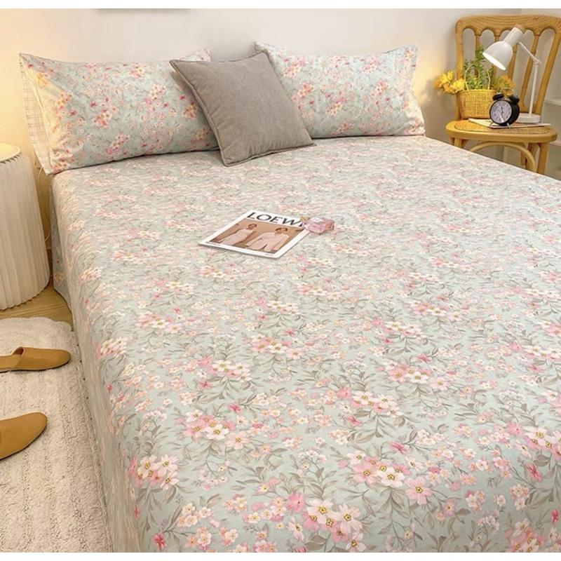 Ga Gối Cotton 100% Hàng Nhập Khẩu Cao Cấp 3 Món Hoa Nhí Vintage