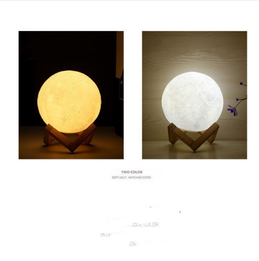 Đèn ngủ mặt trăng Moonlight 3D cảm ứng thông minh size 12cm, đèn ngủ thông minh để bàn trang trí độc đáo