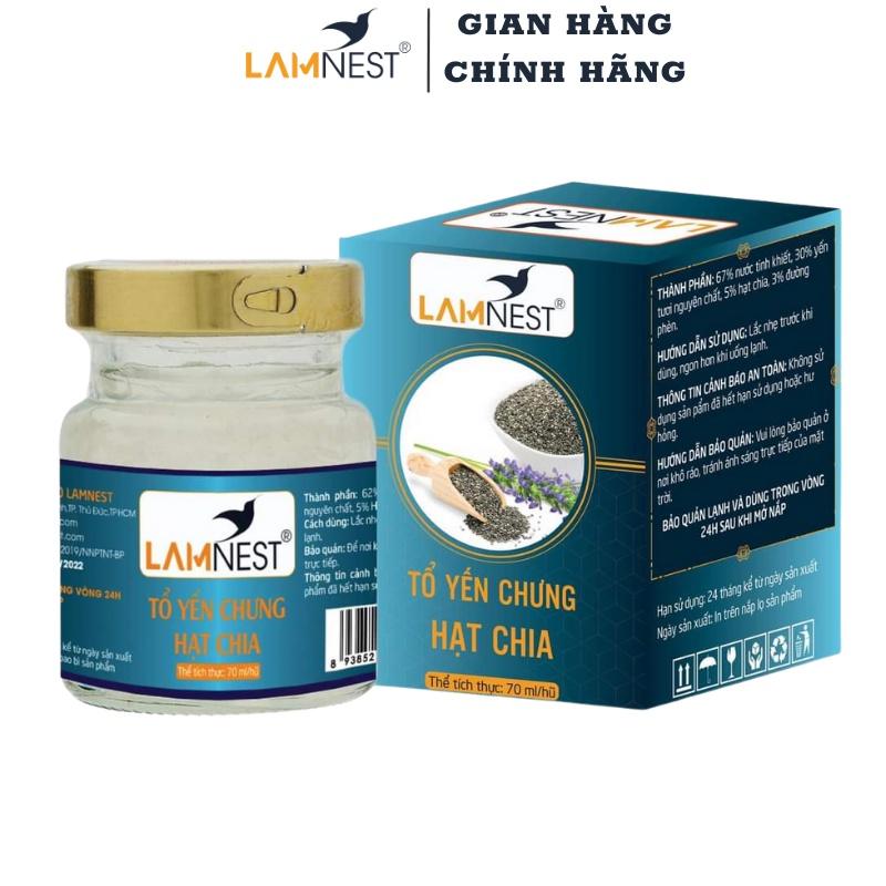 Yến Sào Chưng Sẵn Hạt Chia LamNest tươi nguyên chất 30% yến 70ml bồi bổ sức khỏe - yensaocaocaplamnest