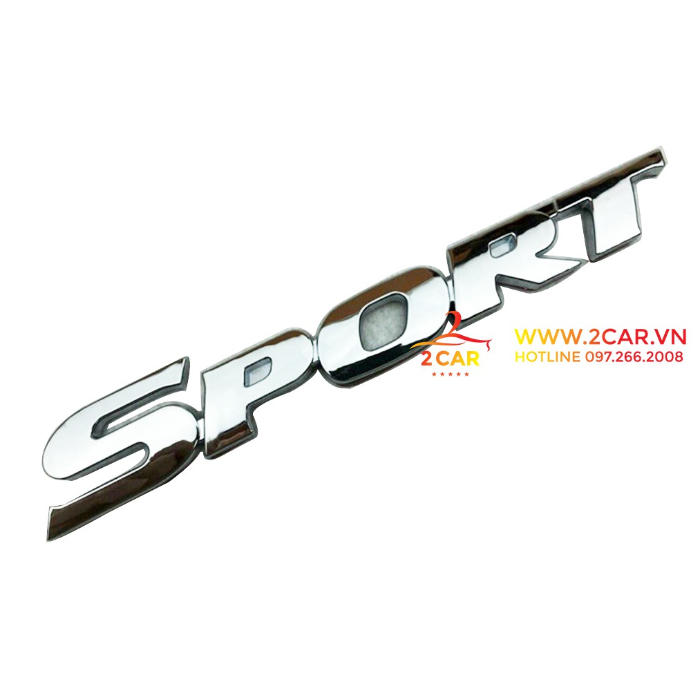 Chữ nổi SPORT dán xe ô tô - Mẫu chữ màu trắng