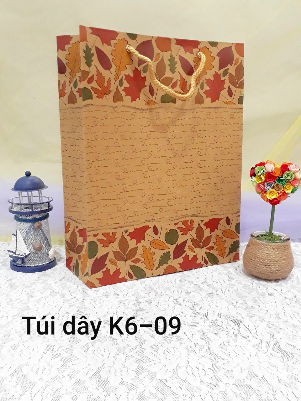 SÉT 5 TÚI GIẤY ĐỰNG QUÀ CAO CẤP ( TÚI GIẤY KRAFT) SIE 27X20X9CM