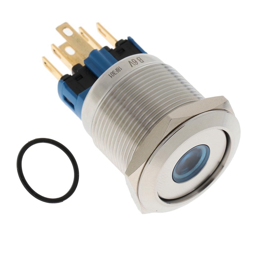 1 Pcs 22mm Led Light Push Button Switch Waterproof Push Button 6V