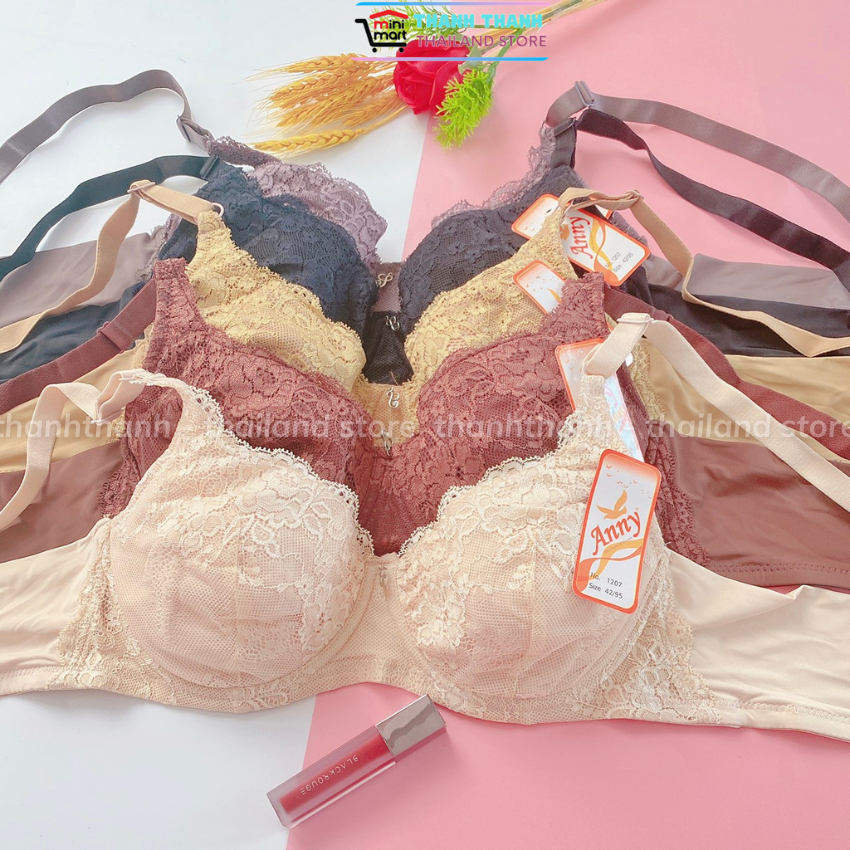 Áo ngực mỏng không có mút, có gọng form quả vừa, cup B, ANNY Thái Lan 1207
