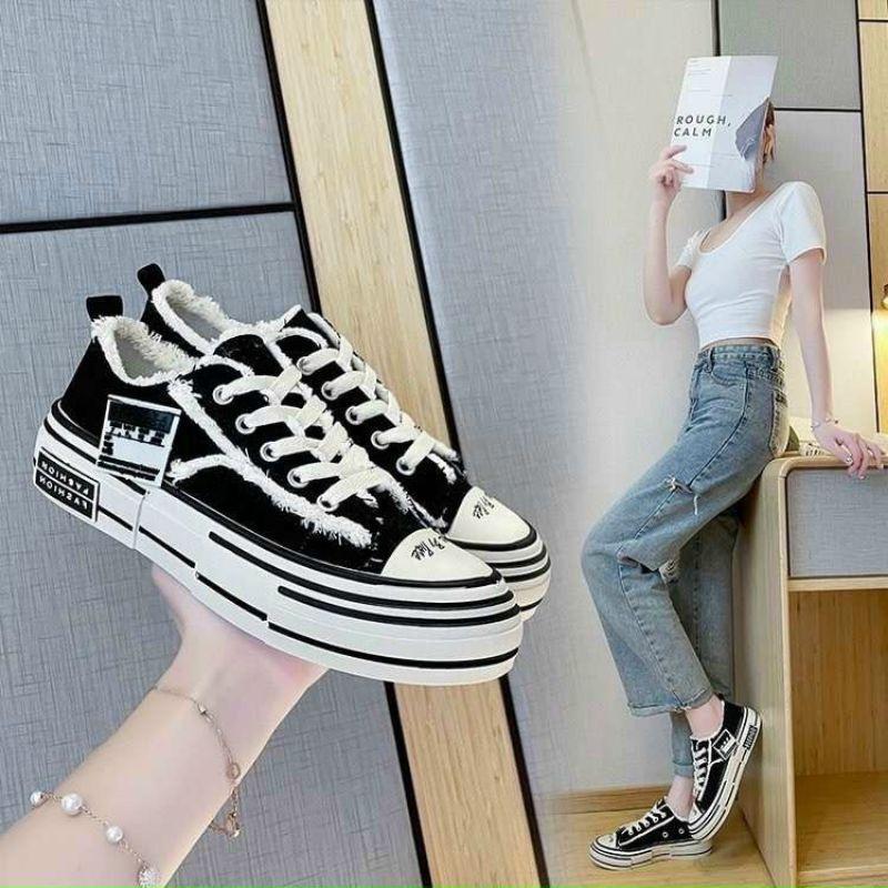 GIÀY THỂ THAO ĐẾ CAO VIỀN XÙ HÀNG ĐẸP - 4P