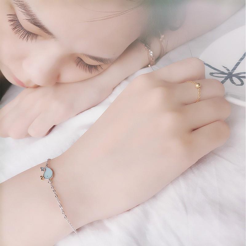 Vòng tay nữ bạc Ý s925 họa tiết lá bạch quả nhỏ tươi S2261 - AROCH Jewelry