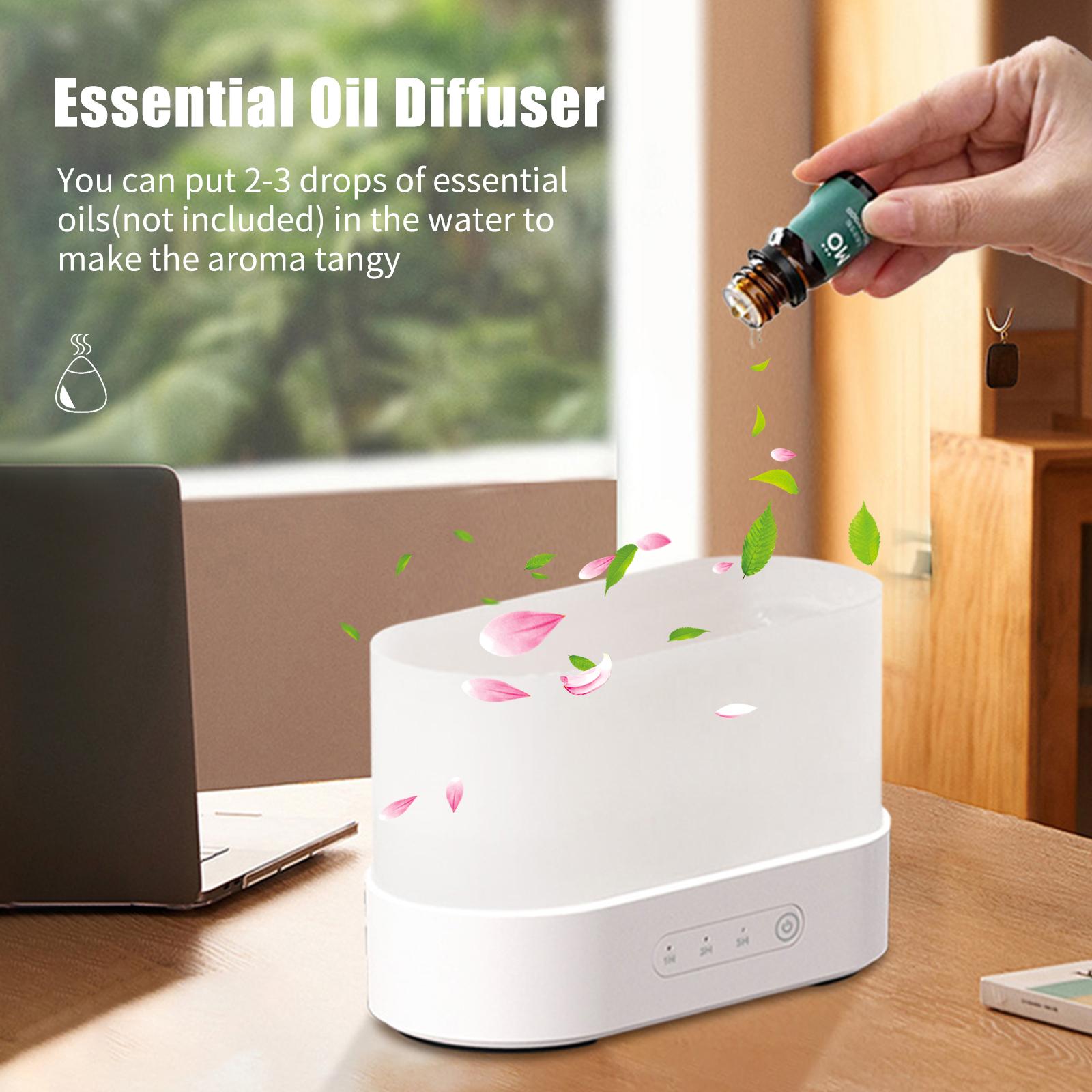 Máy phun tinh dầu mô phỏng ngọn lửa cung cấp độ ẩm, 2 mức sáng ánh sáng yên tĩnh làm mát phun nước sạc usb làm ẩm không khí