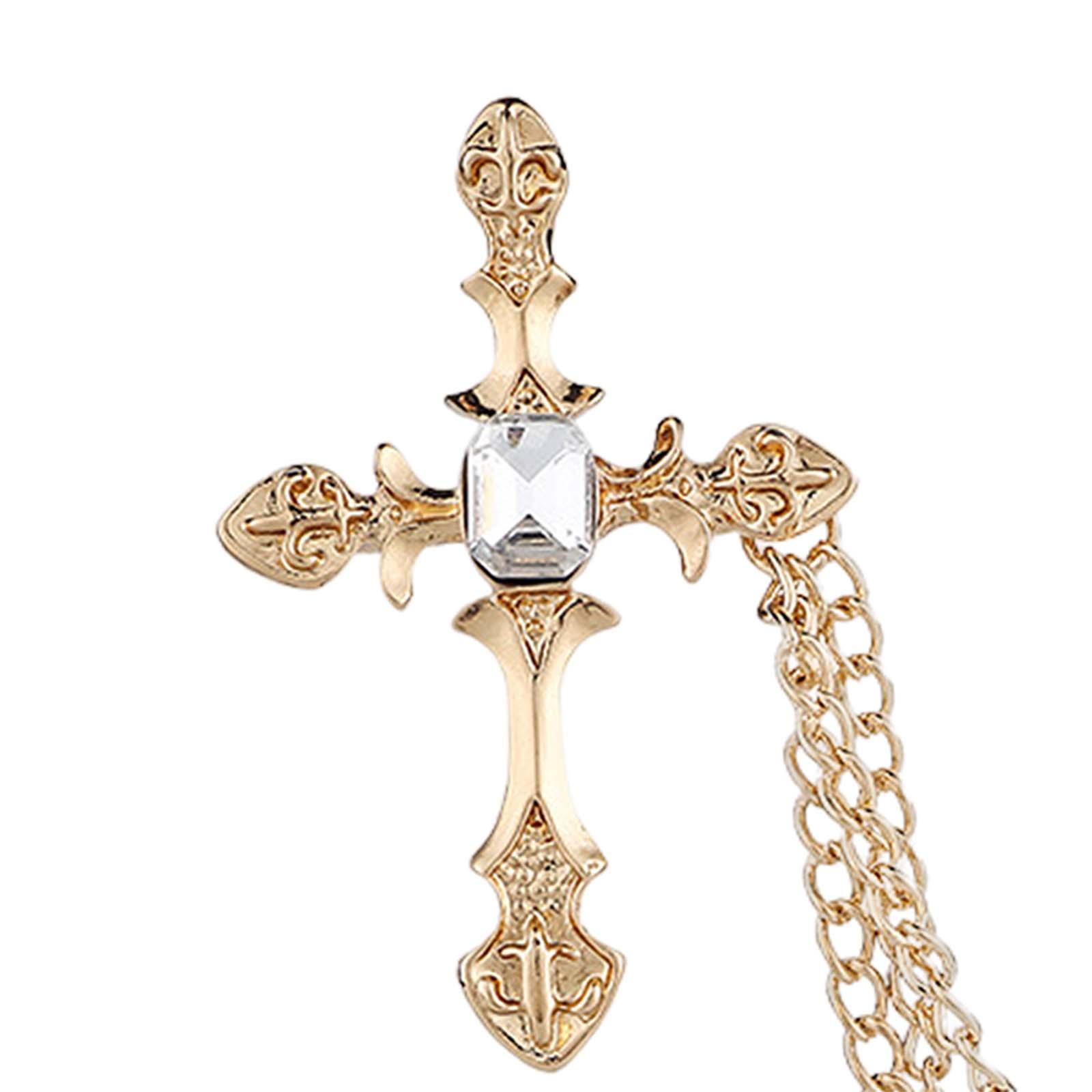Brooch Lapel Pin Chain Tie Clips Collar Pin for Women Men Tuxedo Accessories