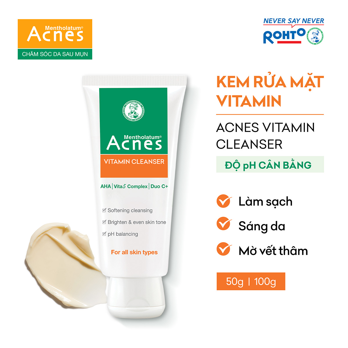 Kem rửa mặt Vitamin Acnes Vitamin Cleanser 100g