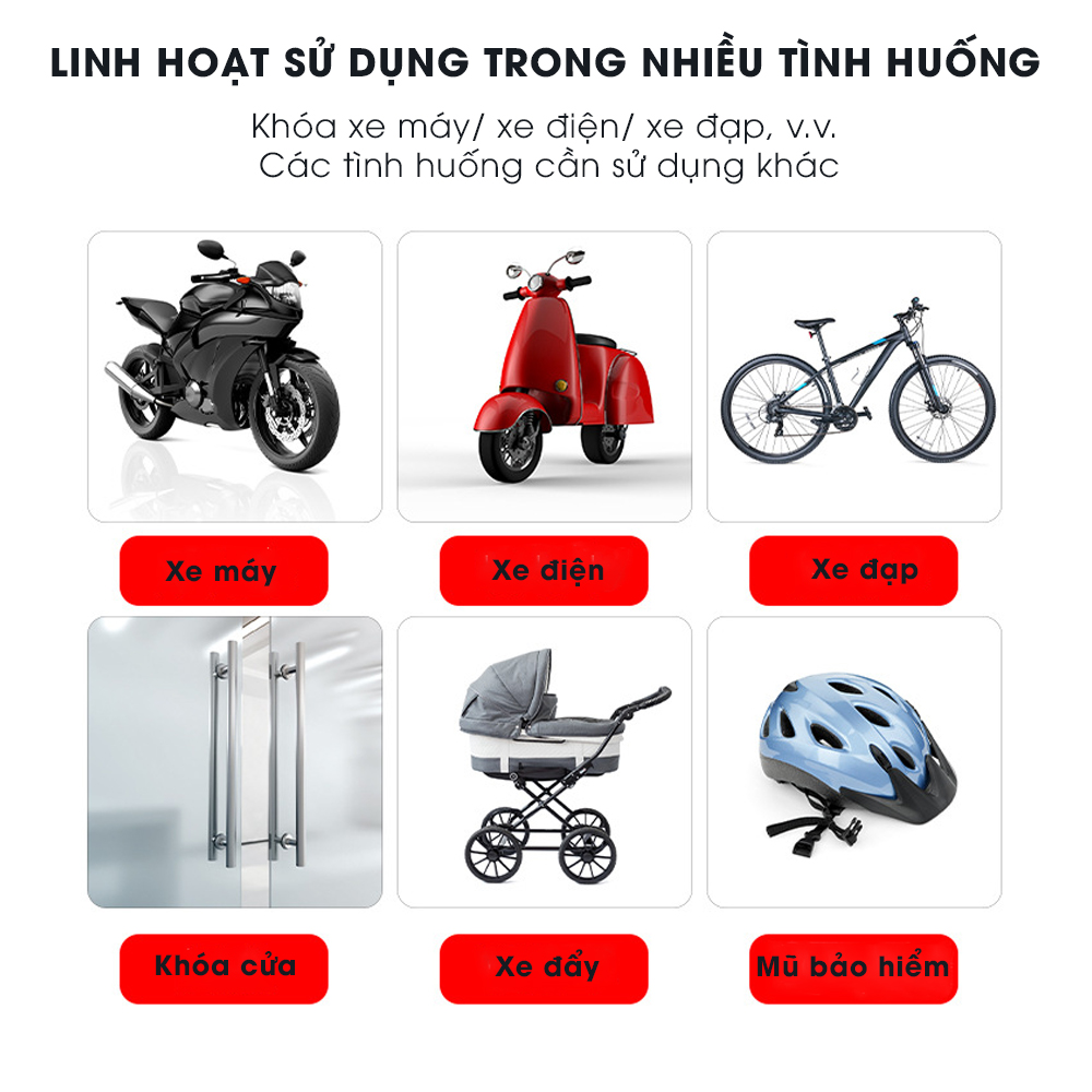 Khóa Xe Đạp, Xe Máy 5 Số Chống Trộm