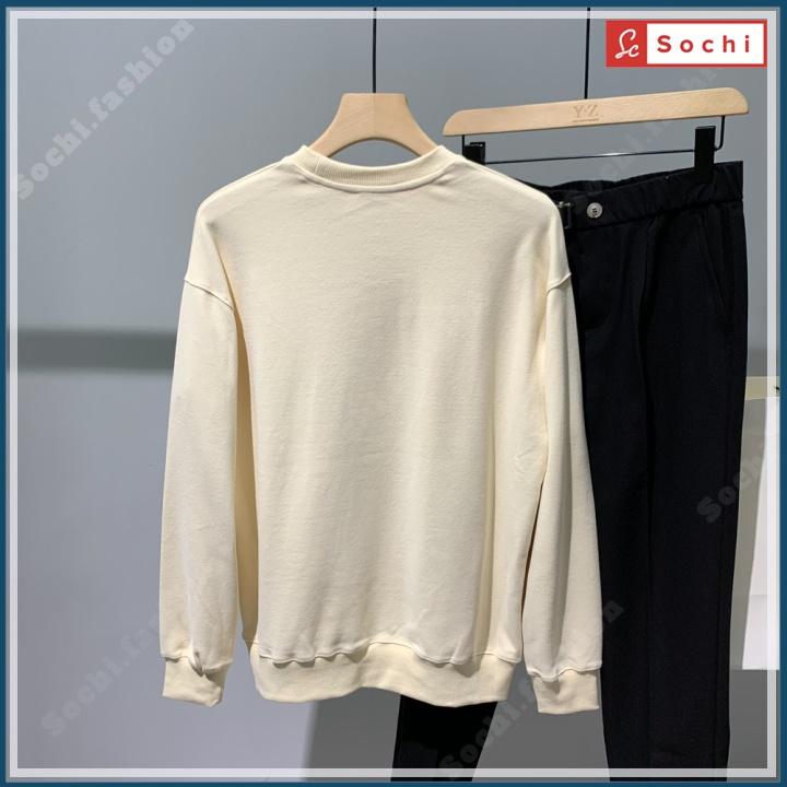 Áo thu đông tay dài nam, áo sweater cổ tròn mềm mịn cá tính in Standard mã SW.621