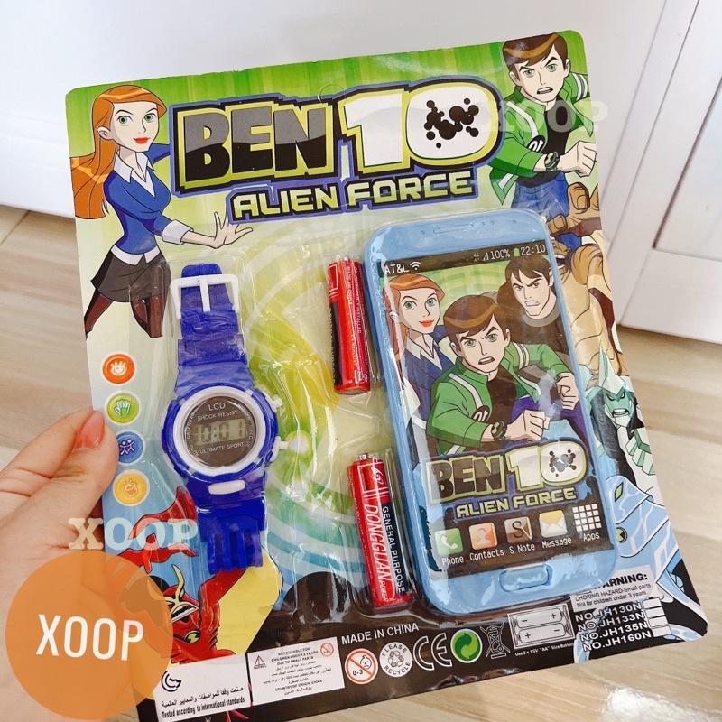 Đồ chơi ! Đồng hồ và điện thoại ben 10 có kèm pin