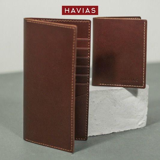 Couple Ví Venuta &amp; Venumi Handcrafted Wallet Red Brown HAVIAS