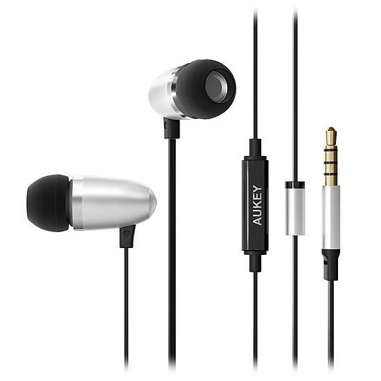 Tai nghe Có dây AUKEY In Ear chống ồn kèm Mic EP-C5 - Hàng Chính Hãng