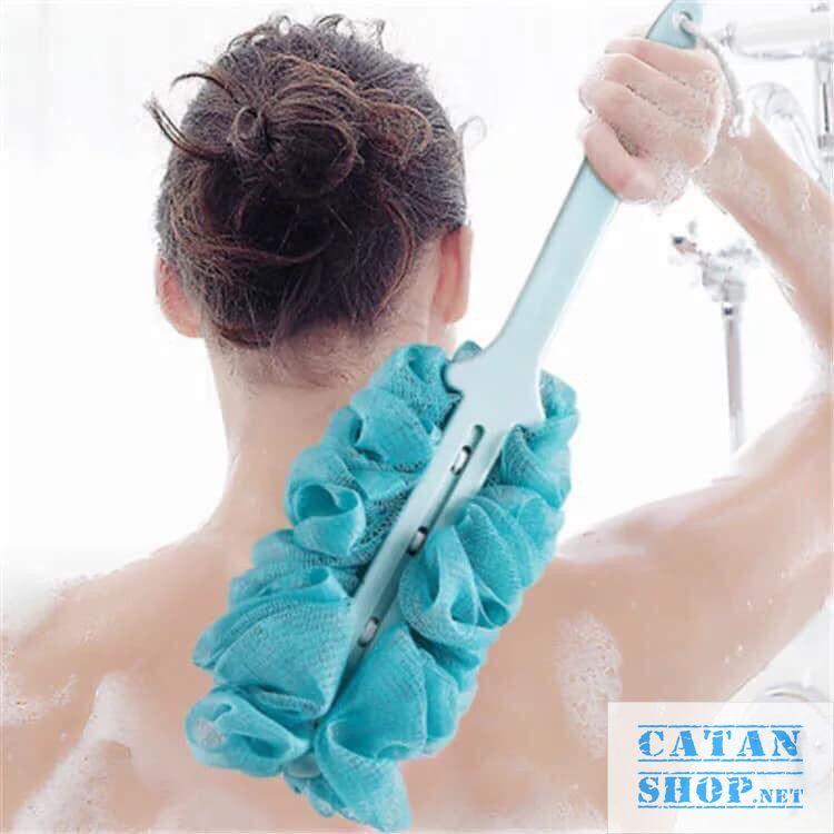 Cây bông tắm cán dài chà lưng tẩy tế bào chết tiện dụng- Màu ngẫu nhiên