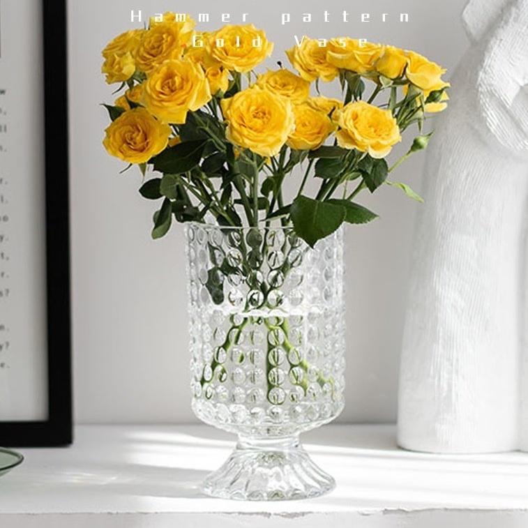 Bình cắm hoa thủy tinh - Lọ hoa thủy tinh trong suốt để bàn cao cấp CUPIE 18cm mã AZBLH020