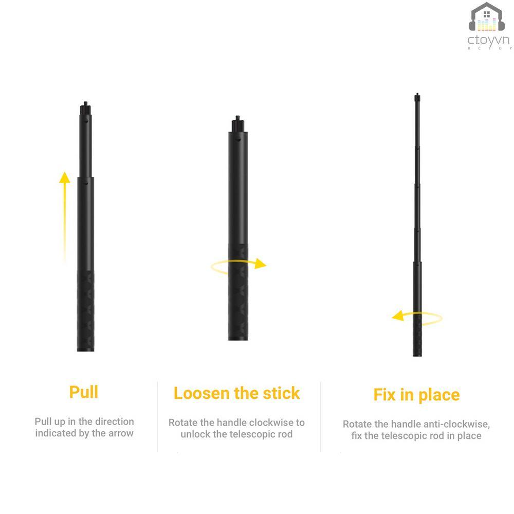 Gậy chụp ảnh tự sướng có ốc vít 1/4 inch 23.5cm-120cm cho Insta360 ONE X/ ONE/ EVO/ONE R/ ONE X2