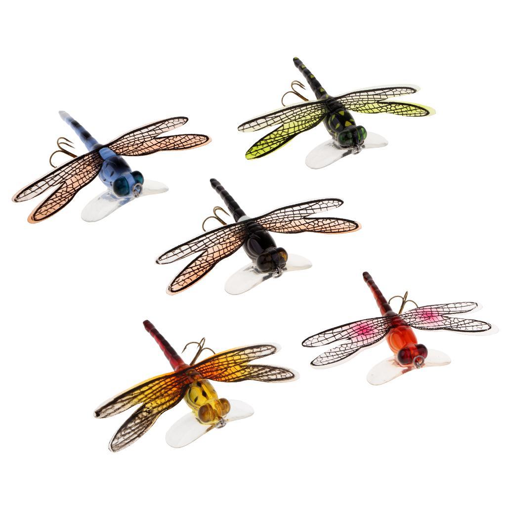 2 Pieces Dragonfly Fly Fishing Lures Floating Topwater Bait for Pike Bass