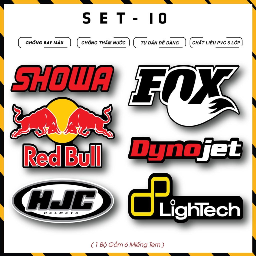 Tem Decal Dán Xe Logo Redbull, Showa, LightechHình Dán Sticker Trang Trí Xe Máy, Xe Điện, Nón Bảo Hiểm-ANCHI PRINTING