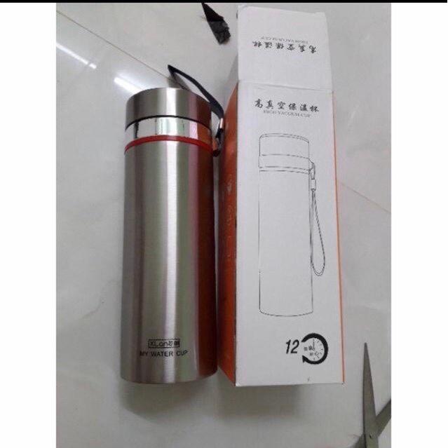 Bình giữ nhiệt inox 304 cao cấp C90,Bình nước giữ nhiệt nóng và lạnh có dây đeo và lưới lọc