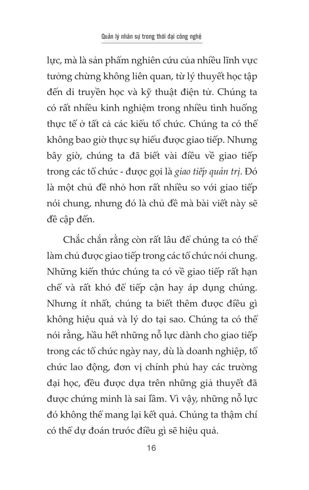 Sách - Quản Lý Nhân Sự Trong Thời Đại Công Nghệ