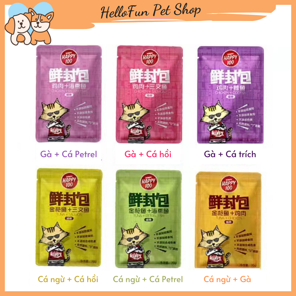 Pate Wanpy Happy 100 cho mèo - Thức ăn ướt cho mèo thơm ngon bổ dưỡng