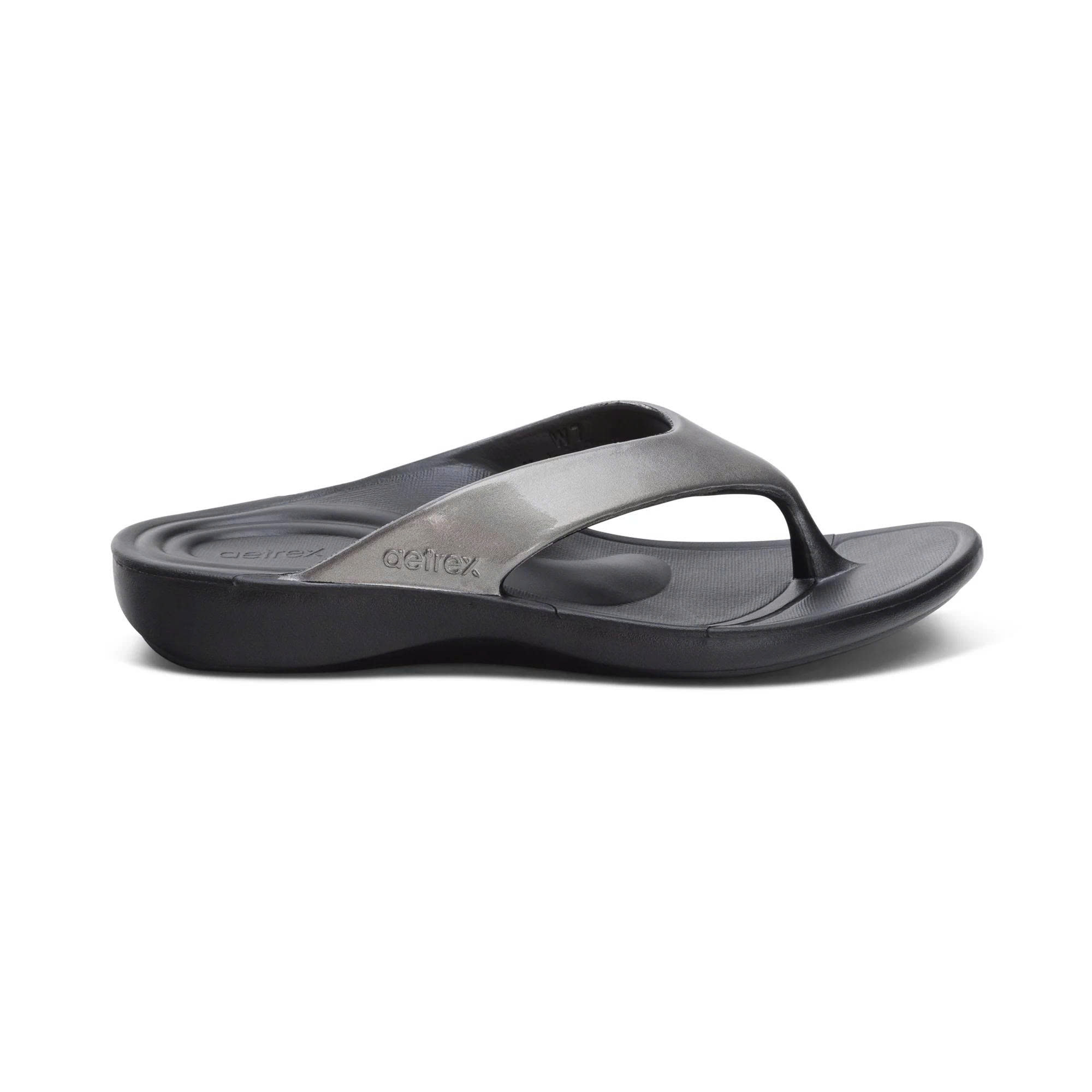 Dép xỏ ngón sức khỏe nữ Aetrex Maui Pewter