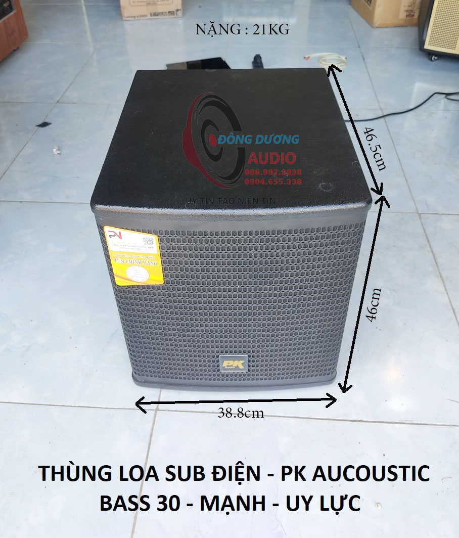 THÙNG LOA SUB ĐIỆN 30 PK AUCOUSTIC HÀNG CHÍNH HÃNG - LOA SUB ĐIỆN BASS 30 - LOA TRẦM 3 TẤC