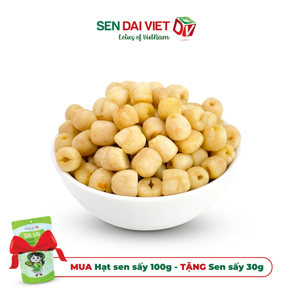 [Mua 1 tặng 1] Hạt Sen Sấy-Không Đường, Ăn Vặt Không Lo Tăng Cân, ĐV-Sen Đại Việt-Gói 100g