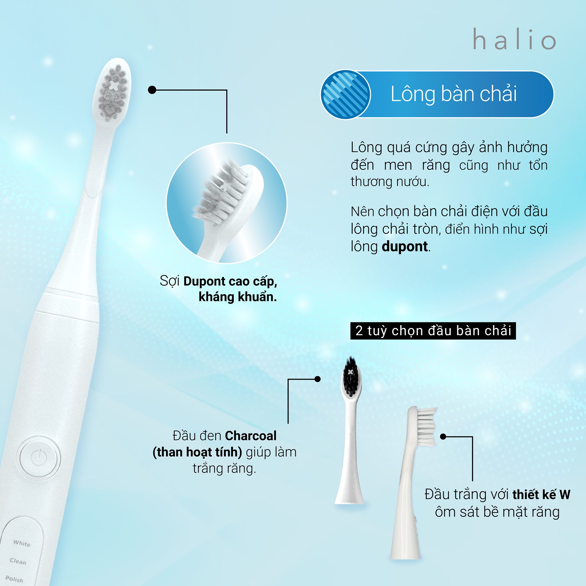 Bàn Chải Điện Halio Sonic Whitening Toothbrush Pro - Màu White Kèm Hộp Đựng