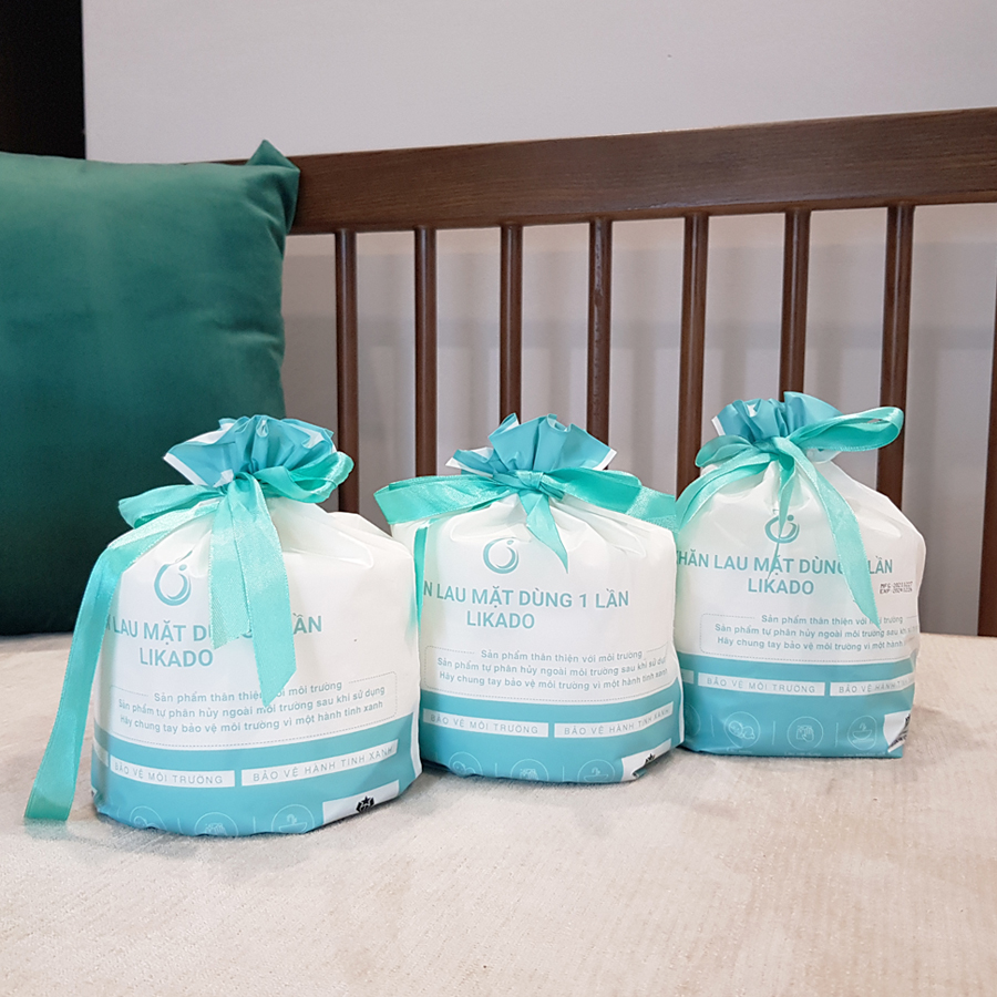 Khăn lau mặt dùng 1 lần Likado cho trẻ em và ngưới lớn kt 20*20cm