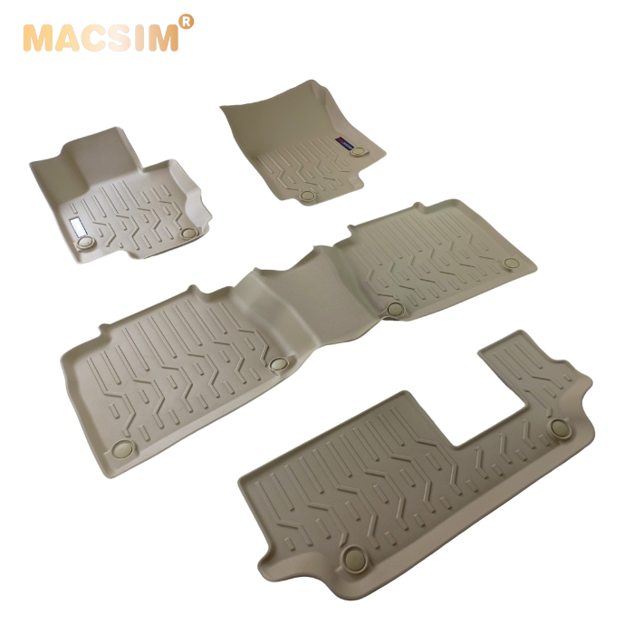 Thảm lót sàn xe ô tô Mercedes GLE 2019 đến nay Nhãn hiệu Macsim chất liệu nhựa TPV cao cấp màu be