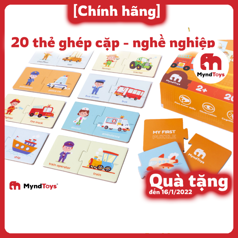 Đồ Chơi Xếp Hình MyndToys My First Puzzle - Jobs &amp; Transportation (Chủ Đề Nghề Nghiệp) Dành Cho Bé Trên 2 Tuổi