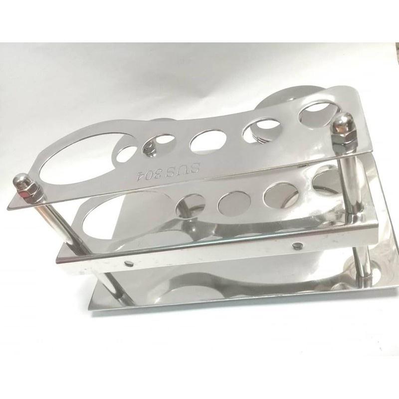 Kệ để bàn chải đánh răng 100% inox 304 kèm 2 ly thủy tinh inox chống ăn mòn chống rỉ sét an toàn cho sức khỏe