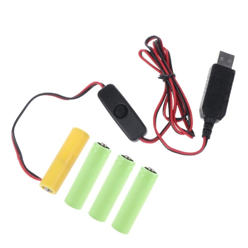 6V LR6 AA Dummy Pin AA Cáp loại bỏ pin với công tắc thay thế pin 4pcs 1.5V AA cho đèn LED Điện tử