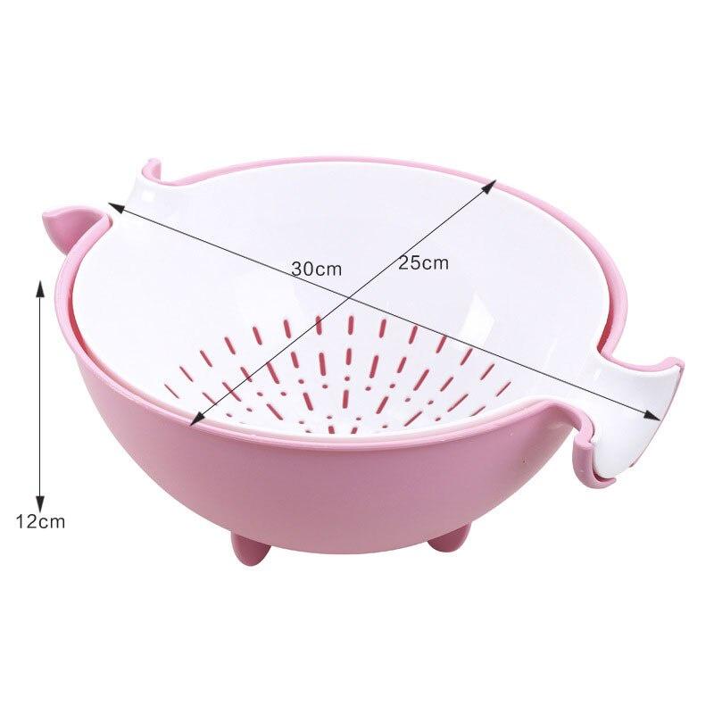 Strainer Double Layer Drainer With Handle Kitchen Tools Food Grade PP Colander Fruit Vegetable Washing Basket Strainer