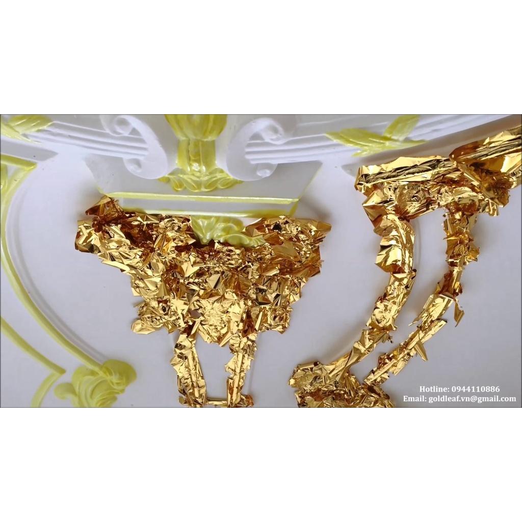 Tập 100 lá dát mạ vàng màu 24 K size 9x9cm
