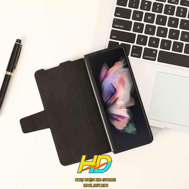 Bao da thật dành cho Samsung Galaxy Z Fold 3 5G Chính hãng Nillkin Aoge phong cách sang trọng cao cấp kèm khe cắm bút - Hàng chính hãng